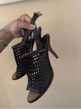Vince camuto leather braided heels